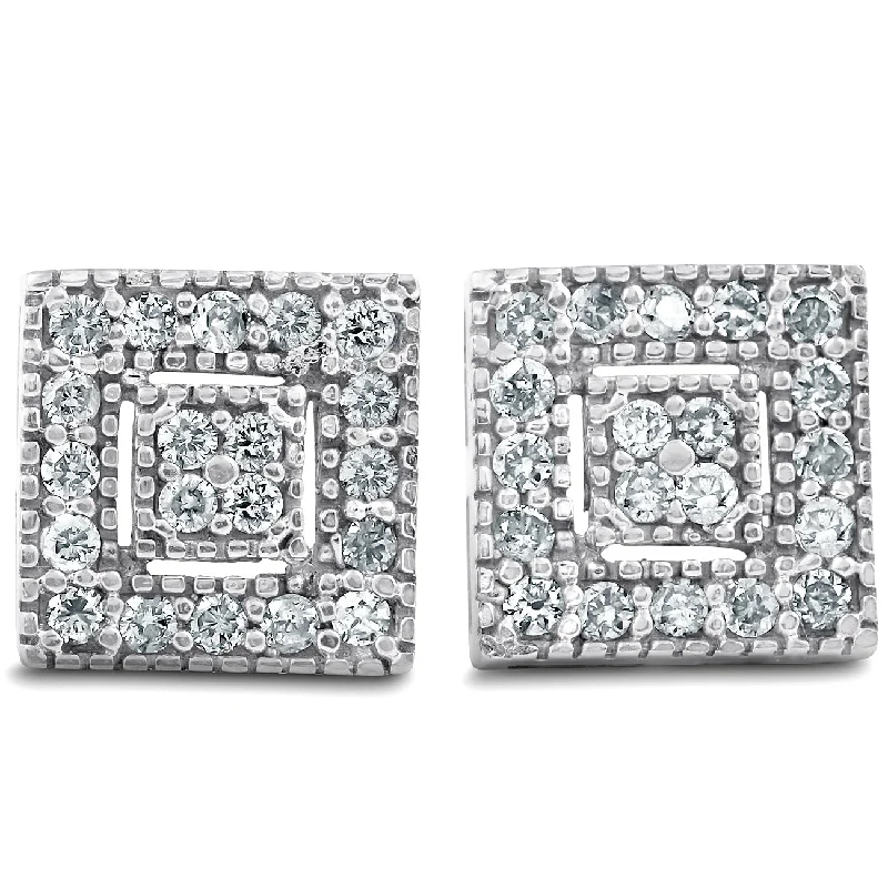 Elegant Rose Gold Jewelry For A Stylish Touch 1/3 Ct Diamond Pave Studs 14k White Gold Womens Earrings 1/3" Elegant Rose Gold Jewelry For A Stylish Touch 1/3 Ct Diamond Pave Studs 14k White Gold Womens Earrings 1/3"