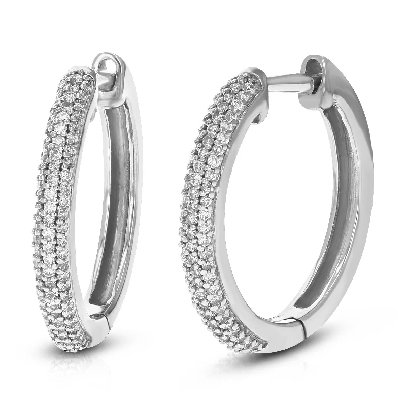 Trendy Minimalist Jewelry For Everyday Wear 1/3 cttw 158 Stones Round Lab Grown Diamond Hoop Earrings .925 Sterling Silver Prong Set 2/3 Inch Trendy Minimalist Jewelry For Everyday Wear 1/3 cttw 158 Stones Round Lab Grown Diamond Hoop Earrings .925 Sterling Silver Prong Set 2/3 Inch