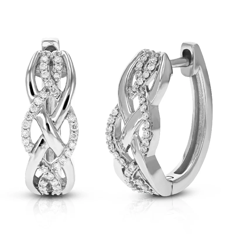 High-Quality Gemstone Jewelry For Special Occasions 1/5 cttw 64 Stones Round Lab Grown Diamond Hoop Earrings .925 Sterling Silver Prong Set 2/3 Inch High-Quality Gemstone Jewelry For Special Occasions 1/5 cttw 64 Stones Round Lab Grown Diamond Hoop Earrings .925 Sterling Silver Prong Set 2/3 Inch