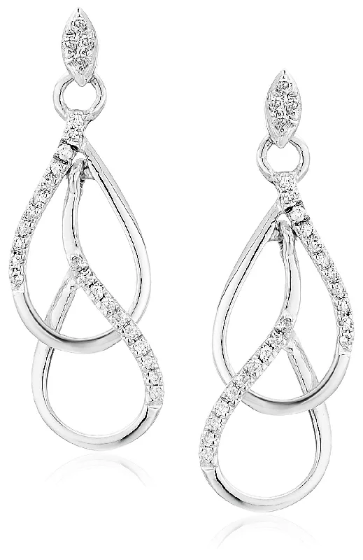Unique Jewelry For Less – Shop The Sale Now 1/6 cttw Diamond Drop Earrings in 10K White Gold