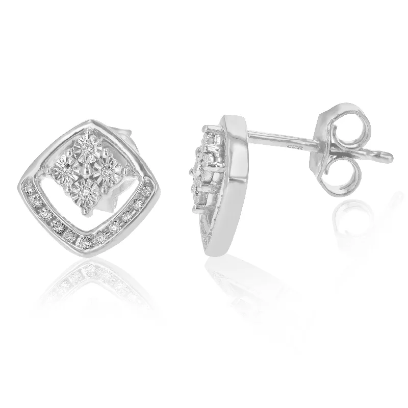 Get The Sparkle You Love At Prices You Adore 1/8 cttw Round Cut Lab Grown Diamond Dangle Earring in .925 Sterling Silver Prong Set 1/3 Inch Get The Sparkle You Love At Prices You Adore 1/8 cttw Round Cut Lab Grown Diamond Dangle Earring in .925 Sterling Silver Prong Set 1/3 Inch