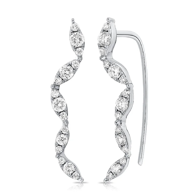Versatile Layering Jewelry For Effortless Chic 14k Gold & Diamond Ear Climber Earrings Versatile Layering Jewelry For Effortless Chic 14k Gold & Diamond Ear Climber Earrings