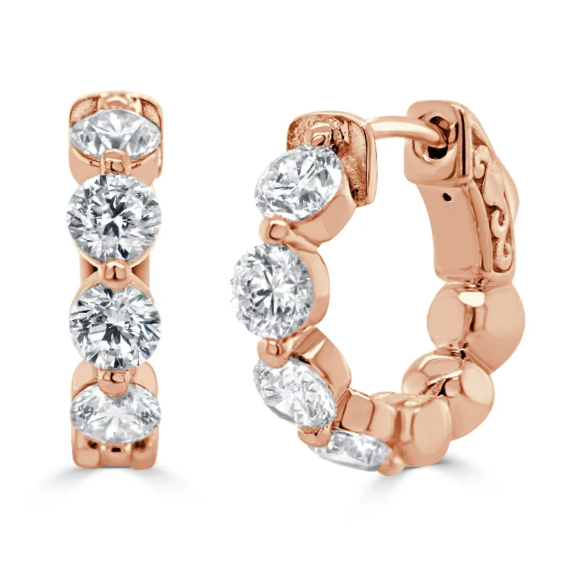 Modern Statement Jewelry For Bold Styling 14k Gold & Diamond Hoop Earrings