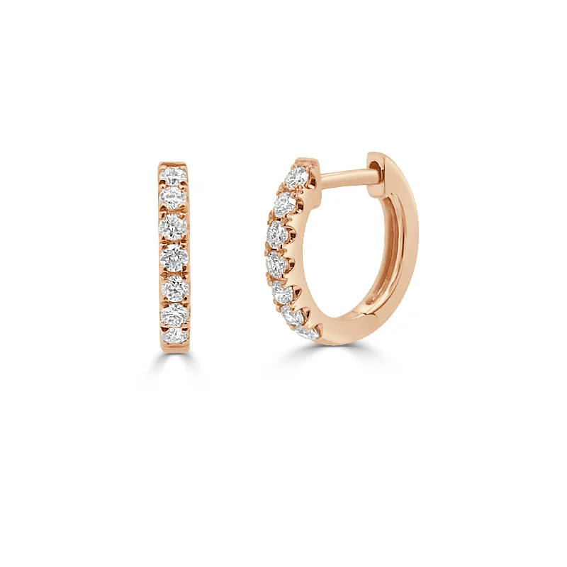 Personalized Engraved Jewelry For Meaningful Gifts 14k Gold & Diamond Huggie Earrings