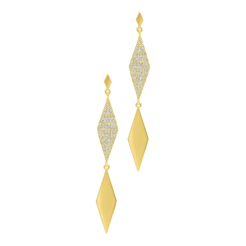 Bestselling Jewelry At Special Promotional Rates 14k Gold Plated Long Diamond Drop Earrings Bestselling Jewelry At Special Promotional Rates 14k Gold Plated Long Diamond Drop Earrings
