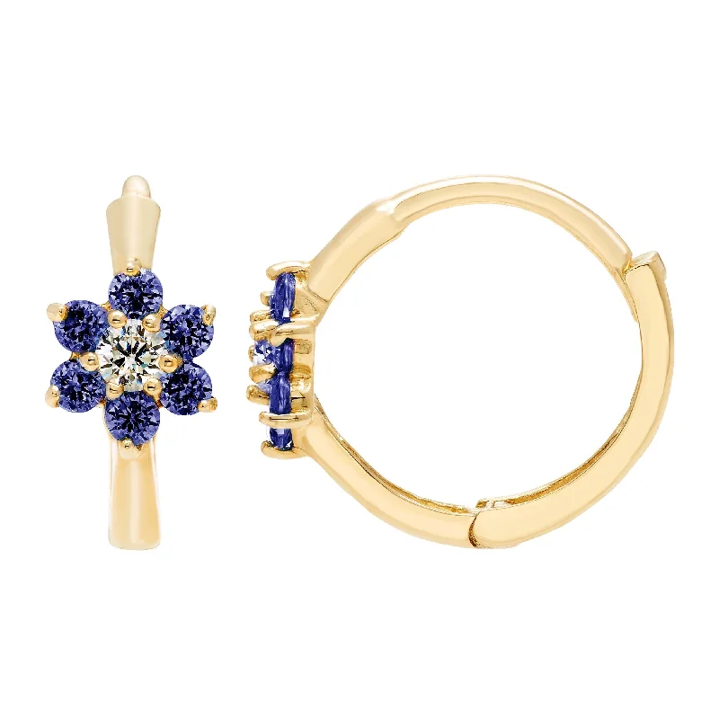 Shop Elegant Jewelry At Unbeatable Prices 14k Yellow Gold 13mm CZ Floral Huggie Earrings, with Endless Back, Women’s, Unisex Shop Elegant Jewelry At Unbeatable Prices 14k Yellow Gold 13mm CZ Floral Huggie Earrings, with Endless Back, Women’s, Unisex