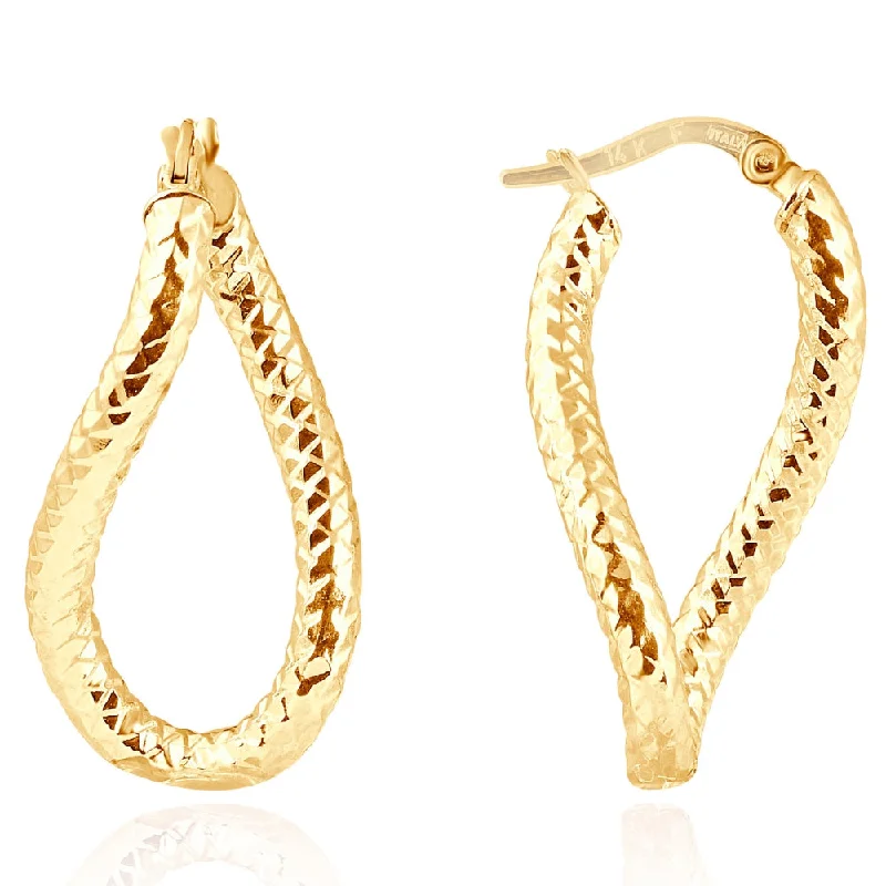 Get The Jewelry You Love At A Price You Love 14k Yellow Gold 3mm Twirl Designer Hoops Women's Earrings 1" Tall 1.15grams Get The Jewelry You Love At A Price You Love 14k Yellow Gold 3mm Twirl Designer Hoops Women's Earrings 1" Tall 1.15grams