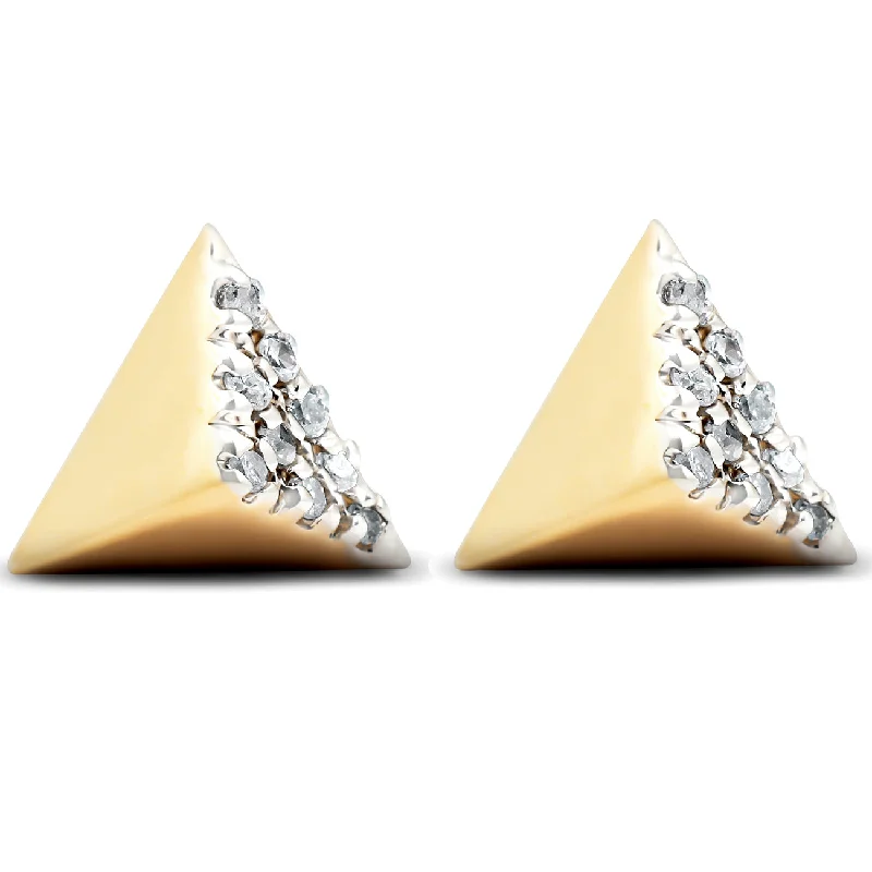 Limited-Time Offer On Elegant Jewelry Pieces 14k Yellow Gold Diamond Cube Studs Pave Spike Triangle Womens Earrings 7MM Limited-Time Offer On Elegant Jewelry Pieces 14k Yellow Gold Diamond Cube Studs Pave Spike Triangle Womens Earrings 7MM