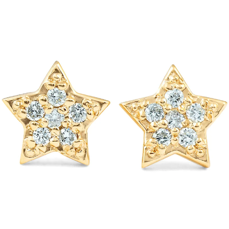 Seasonal Jewelry Deals – Elevate Your Style 14K Yellow Gold Diamond Pave Petite Star Studs Dainty High Polished 6.5MM Seasonal Jewelry Deals – Elevate Your Style 14K Yellow Gold Diamond Pave Petite Star Studs Dainty High Polished 6.5MM