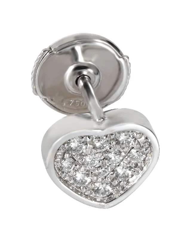 Elevate Your Jewelry Collection With Limited-Time Savings 18k White Gold Chopard My Happy Hearts Diamond Single Stud Earring, 0.12ctw