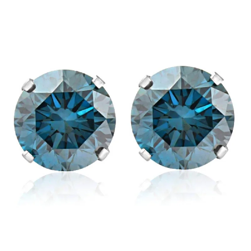 Premium Jewelry Now Available At Special Discounts 1ct Blue Diamond Studs 14K White Gold Premium Jewelry Now Available At Special Discounts 1ct Blue Diamond Studs 14K White Gold