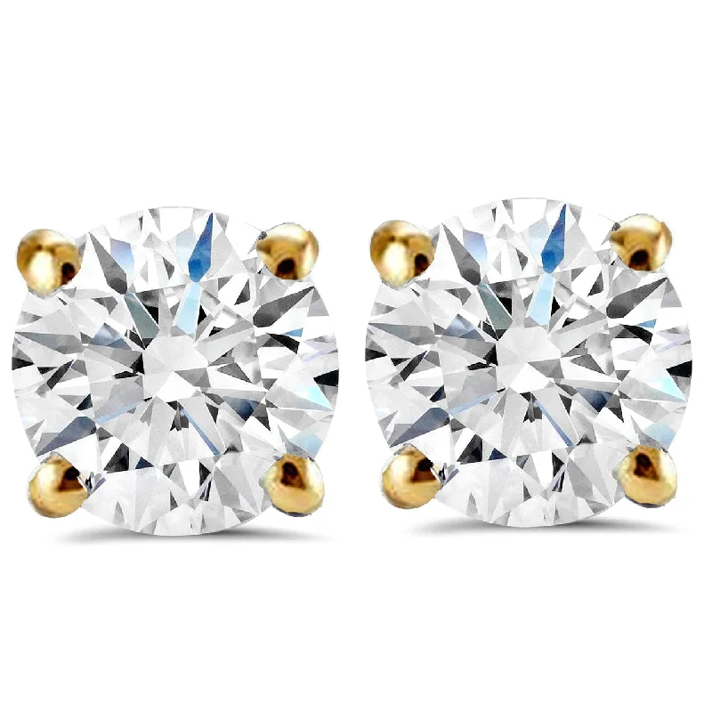Trending Jewelry Styles Now At Limited-Time Discounts 2 1/2 ct Round Diamond Studs in 14k Yellow Gold Screw Back Clarity Enhanced Trending Jewelry Styles Now At Limited-Time Discounts 2 1/2 ct Round Diamond Studs in 14k Yellow Gold Screw Back Clarity Enhanced