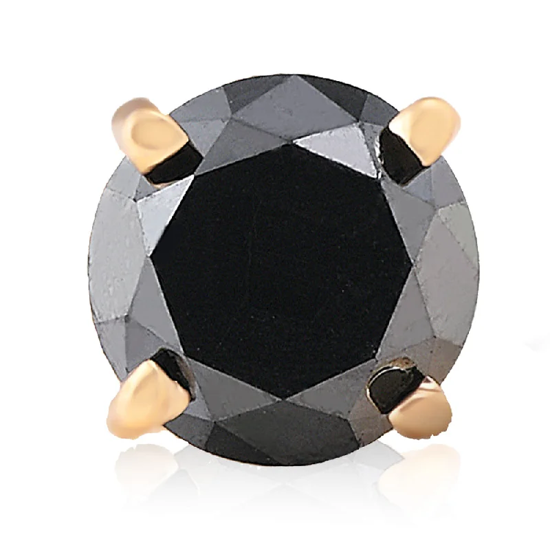 Special Deals On Handcrafted And Designer Jewelry 3/4ct Black Diamond Single Stud Earring 14K Yellow Gold Special Deals On Handcrafted And Designer Jewelry 3/4ct Black Diamond Single Stud Earring 14K Yellow Gold