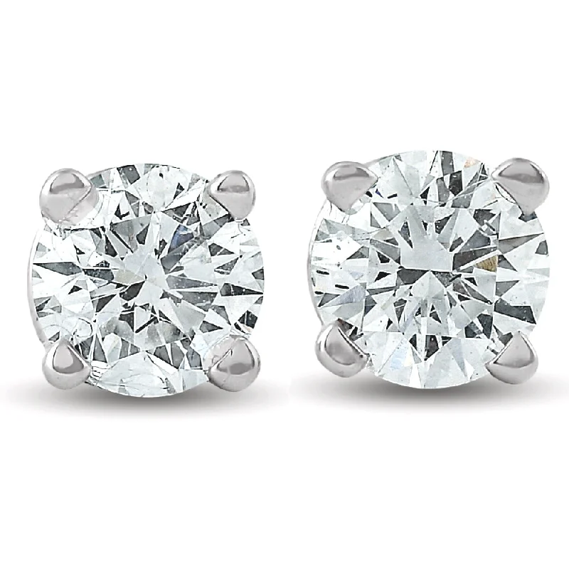 5/8ct Round Diamond Excellent Studs Screw Backs 14k White Gold Lab Grown