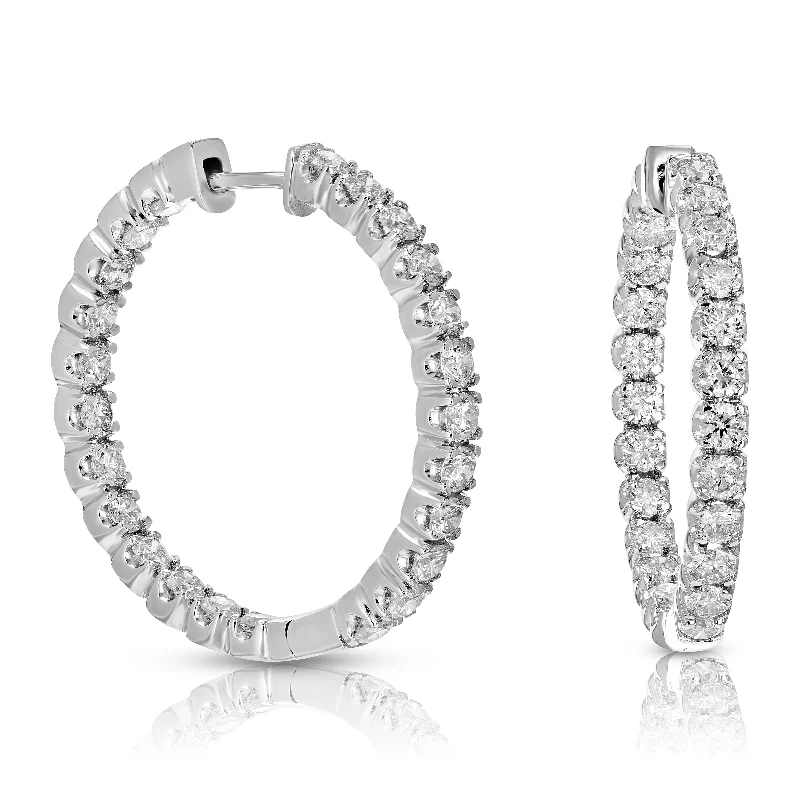 Shop Dazzling Jewelry At The Best Prices 5 cttw I1-I2 Certified Diamond Hoop Earrings 14K White Gold Inside Out 1.50 Inch Shop Dazzling Jewelry At The Best Prices 5 cttw I1-I2 Certified Diamond Hoop Earrings 14K White Gold Inside Out 1.50 Inch