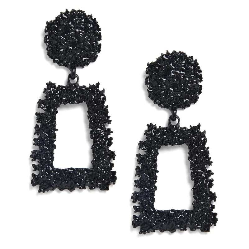 Black Raffia Designer Earrings