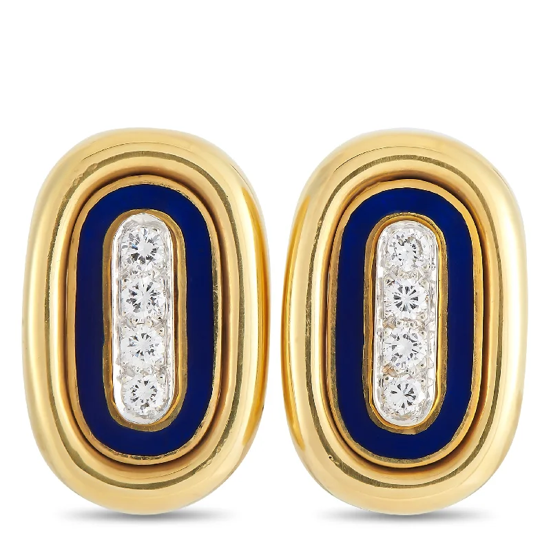 Elevate Your Jewelry Collection With Limited-Time Savings Boris Lebeau 18K Yellow Gold 0.55 ct Diamond and Enamel Clip-On Earrings Elevate Your Jewelry Collection With Limited-Time Savings Boris Lebeau 18K Yellow Gold 0.55 ct Diamond and Enamel Clip-On Earrings