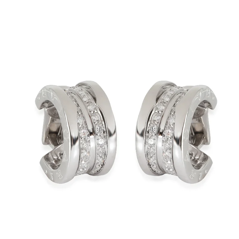 Premium Diamond Jewelry For Unforgettable Moments BVLGARI B.zero1 Hoop Earring in 18K White Gold 1.08 CTW