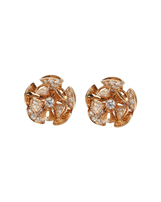 Get The Sparkle You Love At Prices You Adore BVLGARI Divas' Dream En Tremblant Flower Earrings in 18k Rose Gold, 2.6 Ctw Get The Sparkle You Love At Prices You Adore BVLGARI Divas' Dream En Tremblant Flower Earrings in 18k Rose Gold, 2.6 Ctw