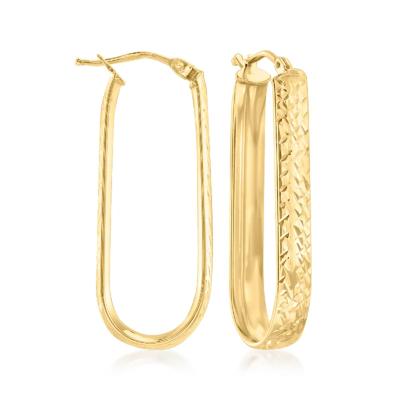 Canaria Italian 10kt Yellow Gold Oval Hoop Earrings