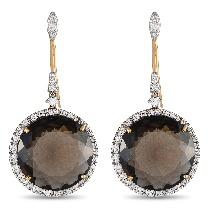 Stunning Statement Jewelry, Unbeatable Discounts Casato 18K Yellow Gold 1.12ct Diamond and Smokey Quartz Drop Earrings 200498 Stunning Statement Jewelry, Unbeatable Discounts Casato 18K Yellow Gold 1.12ct Diamond and Smokey Quartz Drop Earrings 200498