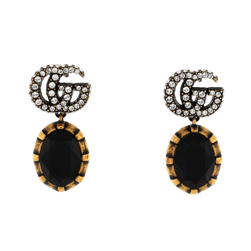 The Perfect Jewelry Piece At The Perfect Price Double G Round Drop Earrings Metal with Crystals The Perfect Jewelry Piece At The Perfect Price Double G Round Drop Earrings Metal with Crystals