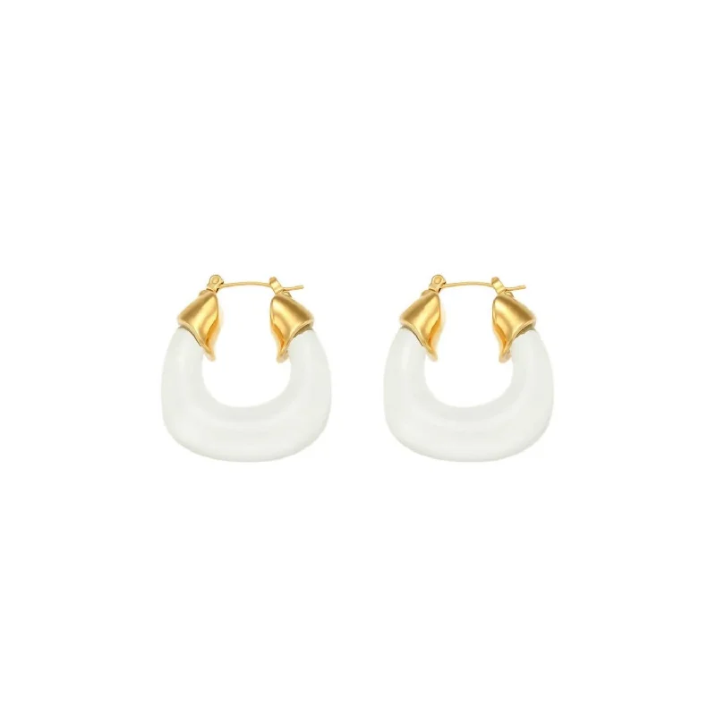 Dazzle In Elegance With Our Biggest Jewelry Sale Elanor Hoops Earrings In White