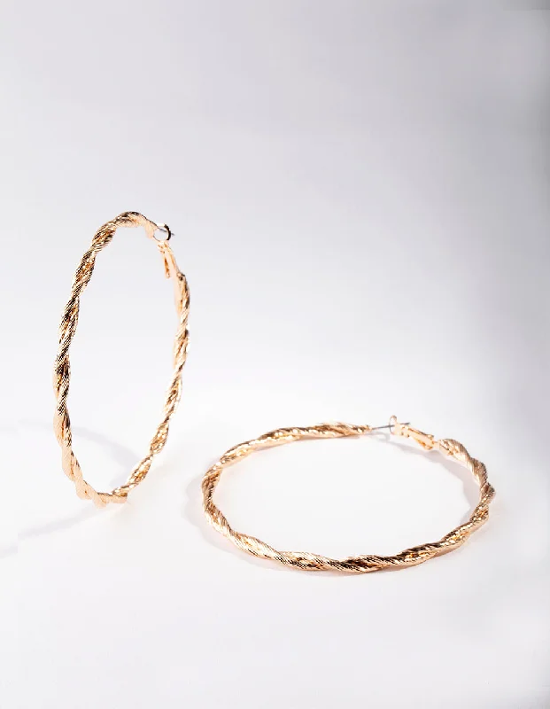 Best Jewelry Sale – Shop Exclusive Designs Now Gold Large Double Twisted Hoop Earrings