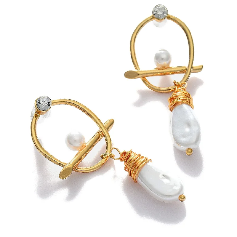 Grab Your Dream Jewelry At The Lowest Prices Gold Plated Pearl Beaded Drop Earring