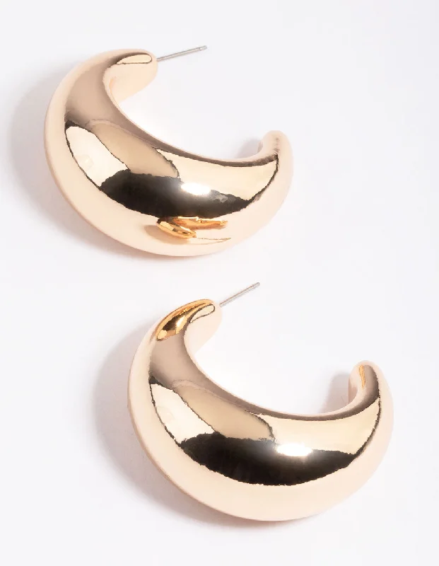 Timeless Beauty, Unbeatable Deals – Jewelry Sale On Gold Thick Puff Hoop Earrings