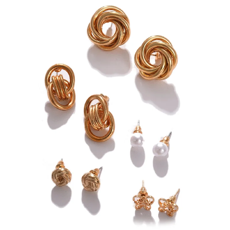 Luxury Jewelry Sale – Sparkle For Less Gold-toned Contemporary Studs Earrings