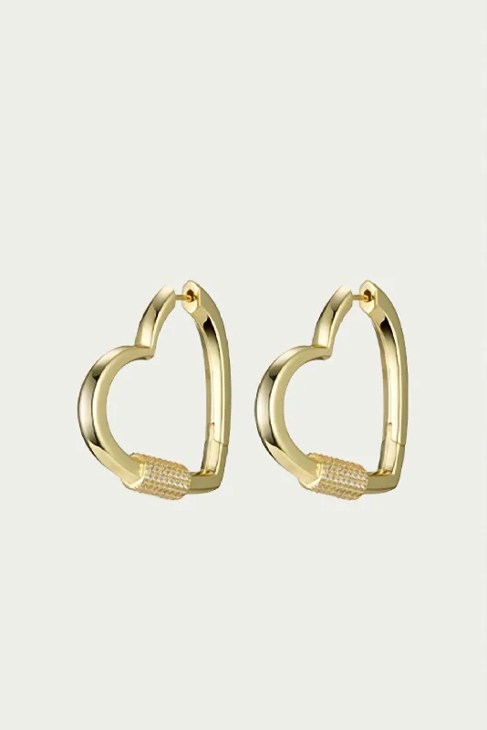 Bohemian-Inspired Jewelry For Free-Spirited Fashion Hardcore Love Heart Statement Earrings In Gold/clear