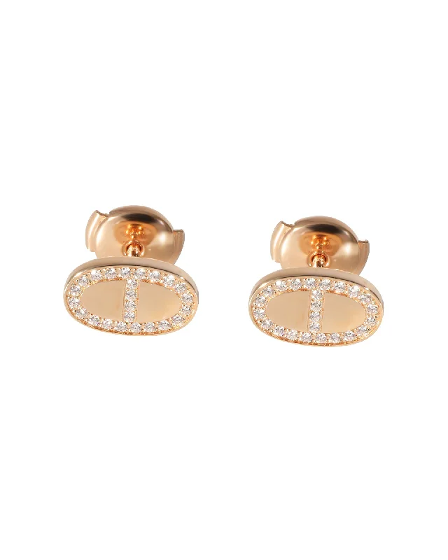 Bohemian-Inspired Jewelry For Free-Spirited Fashion Hermès Chaine d'Ancre Contour Earrings in 18k Rose Gold 0.18 CTW