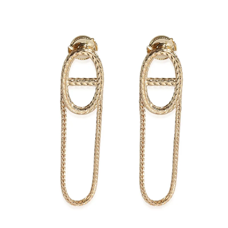 Customized Silver Jewelry For Unique Style Hermès Chaine d'ancre Danae Earrings in 18K Yellow Gold