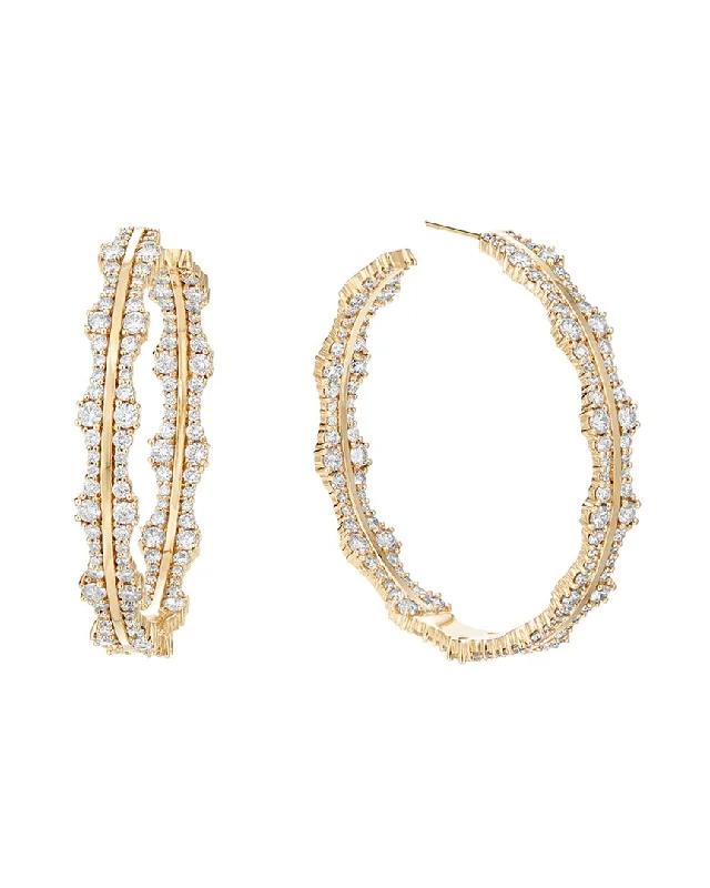 Luxury Handcrafted Jewelry For Elegant Looks Lana Jewelry 14K 4.61 ct. tw. Diamond Raised Edge Hoops Luxury Handcrafted Jewelry For Elegant Looks Lana Jewelry 14K 4.61 ct. tw. Diamond Raised Edge Hoops