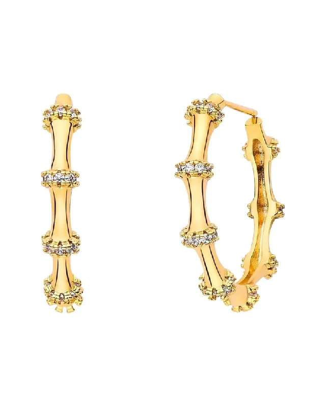 High-End Jewelry, Now More Affordable Than Ever Liv Oliver 18K Plated Embellished Hoops