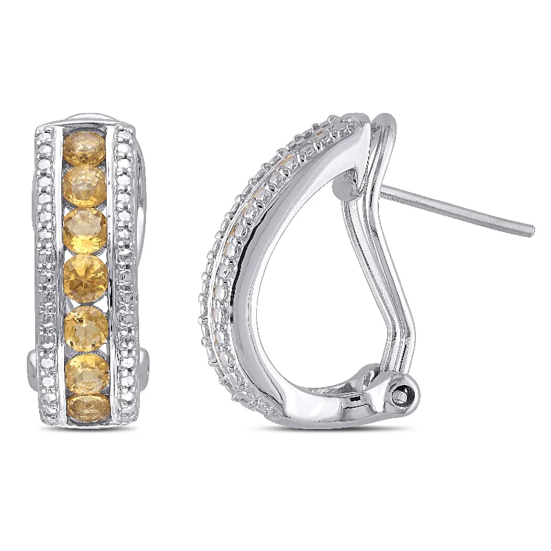 Last Chance To Shop High-End Jewelry At Markdown Prices Mimi & Max 1 1/2ct TGW Citrine Channel Set Earrings in Sterling Silver