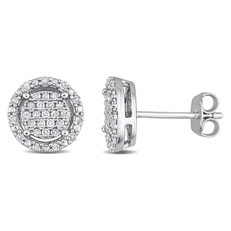 Once-A-Year Jewelry Deals – Shop Before They’Re Gone Mimi & Max 1/3ct TW Diamond Cluster Halo Earrings in Sterling Silver