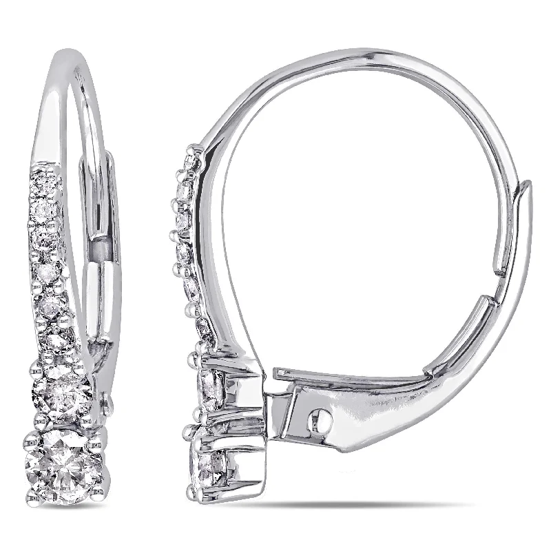 Flash Sale On Elegant Jewelry – Don't Miss Out Mimi & Max 1/3ct TW Diamond Leverback Earrings in 10k White Gold