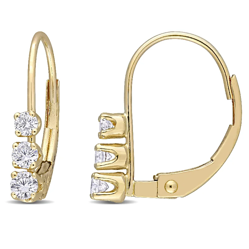 Exclusive Jewelry Sale – Grab Timeless Pieces Now Mimi & Max 1/4ct TW 3-Stone Diamond Leverback Earrings in 14k Yellow Gold
