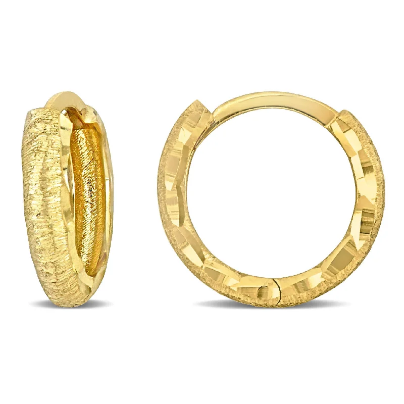 Best Jewelry Sale – Shop Exclusive Designs Now Mimi & Max 12mm Diamond Cut Design Mini Hoop Earrings in Brushed Finish 14k Yellow Gold Best Jewelry Sale – Shop Exclusive Designs Now Mimi & Max 12mm Diamond Cut Design Mini Hoop Earrings in Brushed Finish 14k Yellow Gold