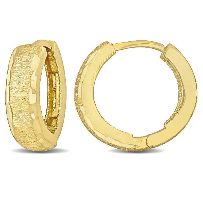 Shop Fine Jewelry With Amazing Deals Mimi & Max 14mm Textured Design Huggie Earrings in 14k Yellow Gold Shop Fine Jewelry With Amazing Deals Mimi & Max 14mm Textured Design Huggie Earrings in 14k Yellow Gold