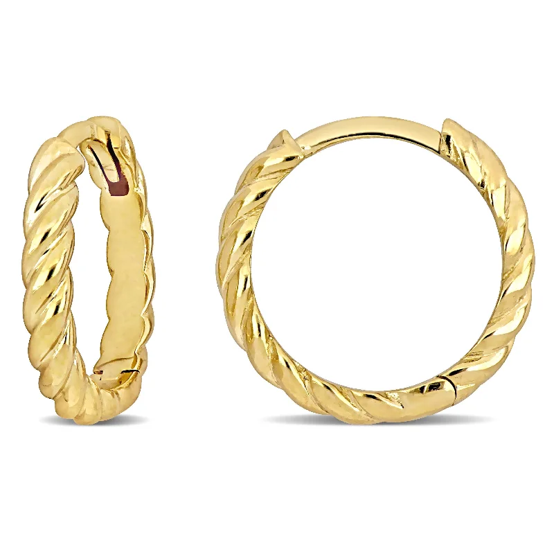 Grab Your Favorite Jewelry At The Lowest Prices Mimi & Max 15mm Twist Design Mini Hoop Earrings in 14k Yellow Gold Grab Your Favorite Jewelry At The Lowest Prices Mimi & Max 15mm Twist Design Mini Hoop Earrings in 14k Yellow Gold