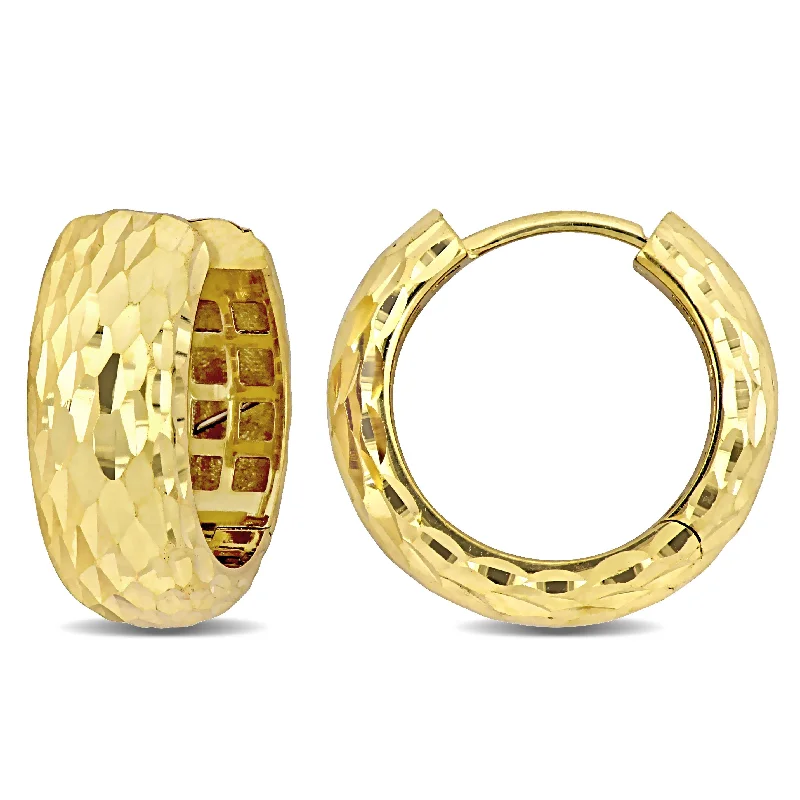 Shop Fine Jewelry With Exclusive Savings Mimi & Max 17mm Diamond Cut Design Huggie Earrings in 14k Yellow Gold Shop Fine Jewelry With Exclusive Savings Mimi & Max 17mm Diamond Cut Design Huggie Earrings in 14k Yellow Gold