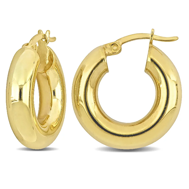 Last Chance To Grab Your Favorite Jewelry At A Discount Mimi & Max 20x5mm Round Hoop Earrings in Yellow Plated Silver Last Chance To Grab Your Favorite Jewelry At A Discount Mimi & Max 20x5mm Round Hoop Earrings in Yellow Plated Silver