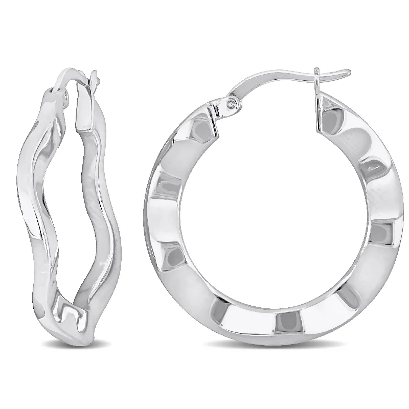 Luxury Meets Affordability – Jewelry Sale Now Live Mimi & Max 27x2.5mm Round Wave Hoop Earrings in Sterling Silver Luxury Meets Affordability – Jewelry Sale Now Live Mimi & Max 27x2.5mm Round Wave Hoop Earrings in Sterling Silver
