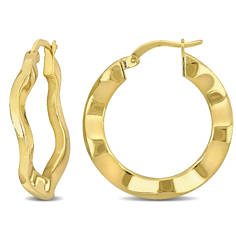 Elegant Jewelry, Affordable Luxury – Shop Now Mimi & Max 27x2.5mm Round Wave Hoop Earrings in Yellow Plated Silver Elegant Jewelry, Affordable Luxury – Shop Now Mimi & Max 27x2.5mm Round Wave Hoop Earrings in Yellow Plated Silver
