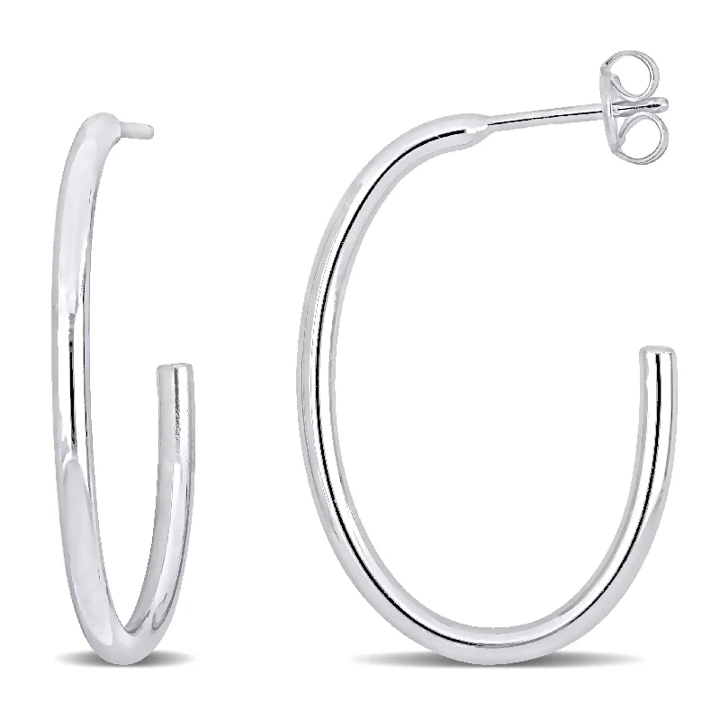 Elegant Jewelry Pieces At Unbelievable Prices Mimi & Max 29x20mm Oval Open Hoop Earrings in Sterling Silver Elegant Jewelry Pieces At Unbelievable Prices Mimi & Max 29x20mm Oval Open Hoop Earrings in Sterling Silver