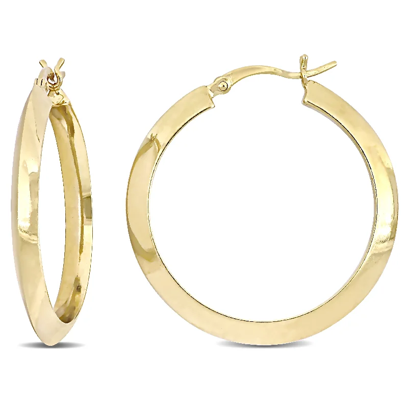 Unique Jewelry Designs Now At Discounted Rates Mimi & Max 30mm Flat Knife Edge Hoop Earrings in Yellow Plated Sterling Silver Unique Jewelry Designs Now At Discounted Rates Mimi & Max 30mm Flat Knife Edge Hoop Earrings in Yellow Plated Sterling Silver