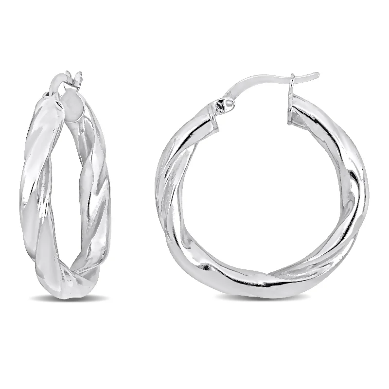 Stunning Jewelry At Even More Stunning Prices Mimi & Max 30x4mm Twist Hoop Earrings in Sterling Silver Stunning Jewelry At Even More Stunning Prices Mimi & Max 30x4mm Twist Hoop Earrings in Sterling Silver